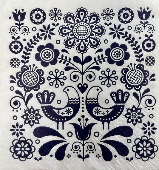 Folk Napkins Decorative Floral Paper Decoupage Napkin #4008
