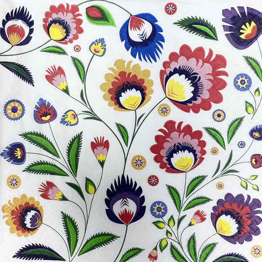 Folk Napkins Decorative Floral Paper Decoupage Napkin #4007