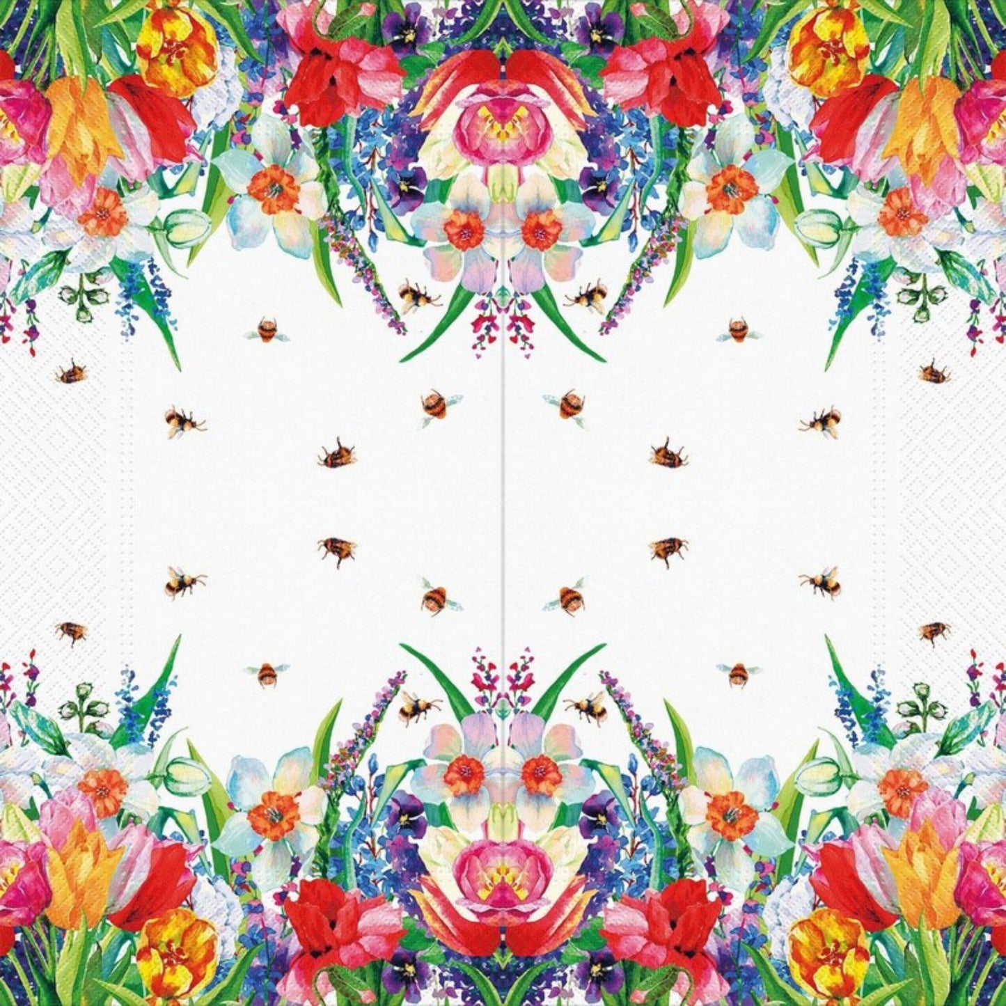 Flowers Bee Napkins Decorative Paper Decoupage Napkin #5313