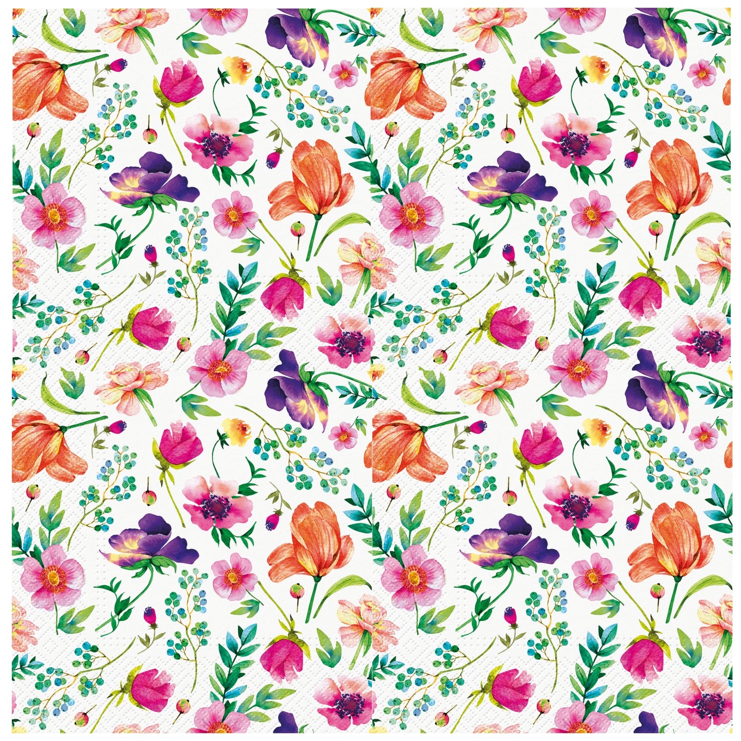 Flowers Napkins Decorative Floral Leaves Paper Decoupage Napkin #5303