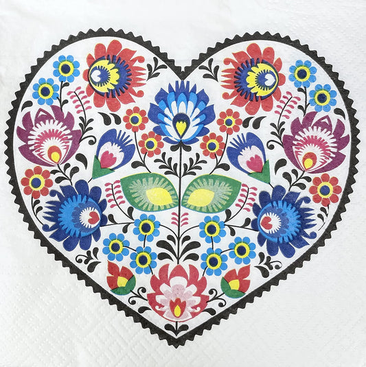 Folk Napkins Decorative Floral Paper Decoupage Napkin #4006
