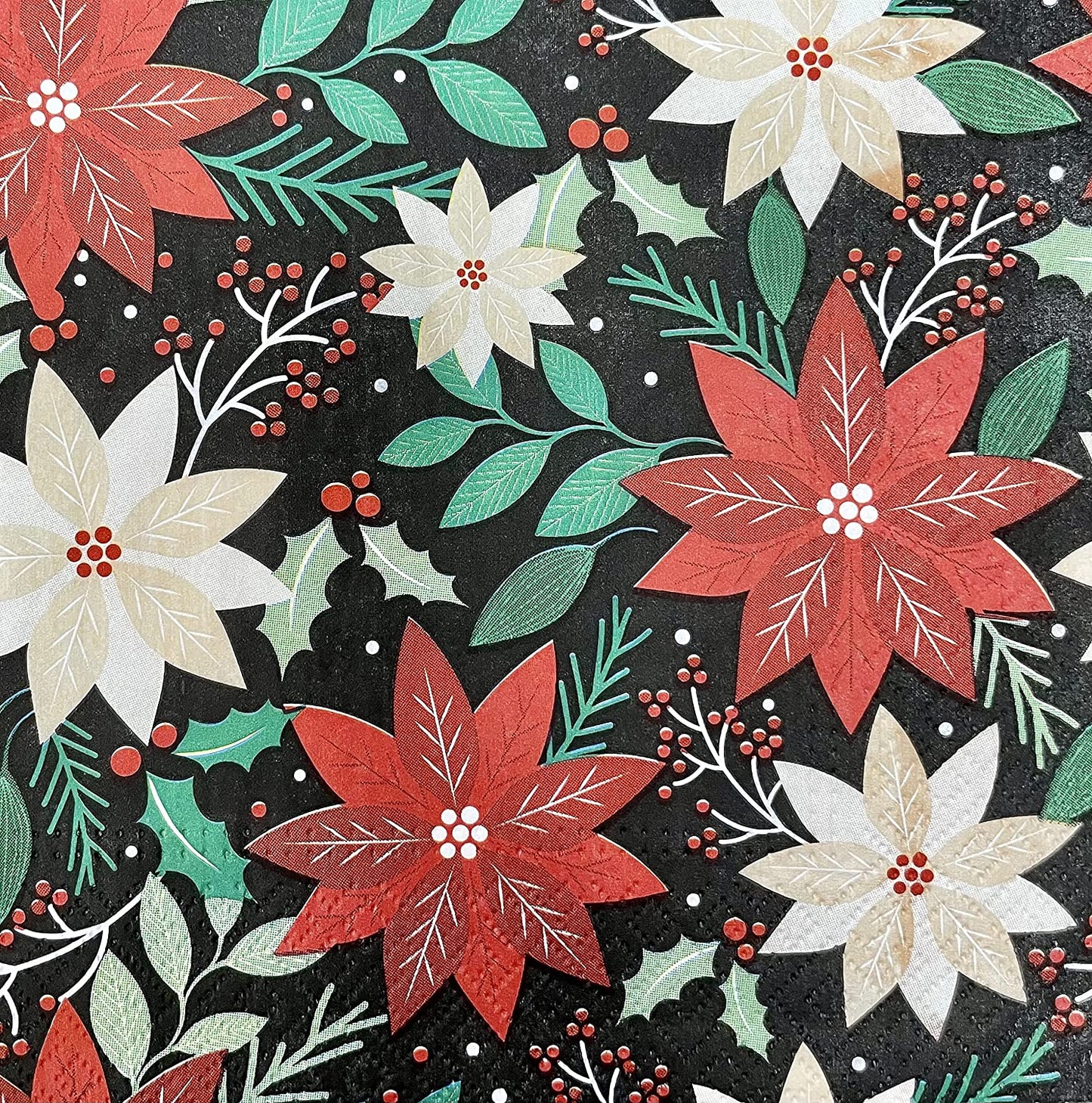 Poinsettia Paper Luncheon Napkins 20 Pack #2154